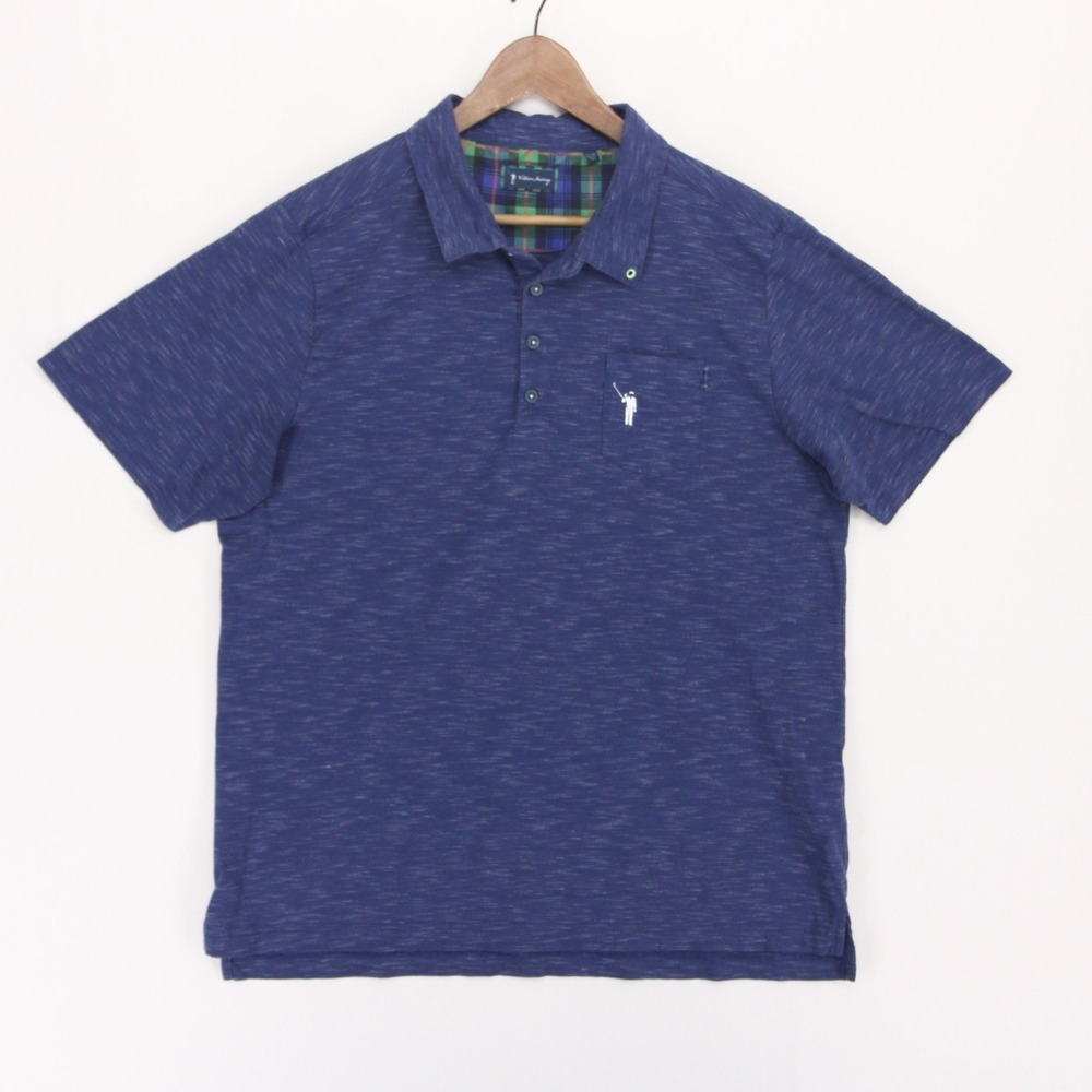 William Murray Murray Classic Polo Shirt Mens XL Blue Heather Golf Short Sleeve